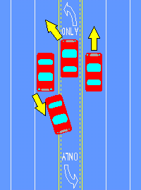 中央車線の例の図