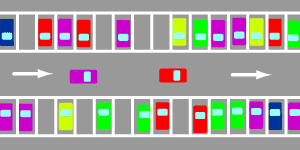 サービスエリアの駐車場の図(入口)